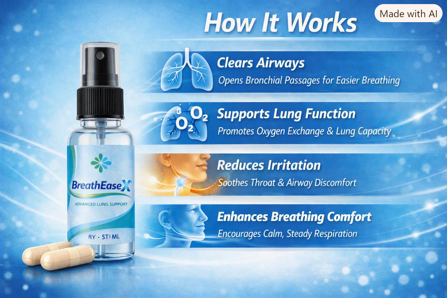 How BreathEaseX works — lung support